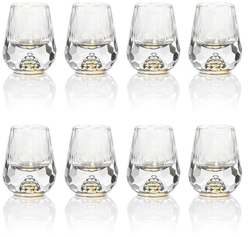 Pilikoll 8 Piezas Vasos de Chupito de Cristal de 15ml para Tequila, Vodka