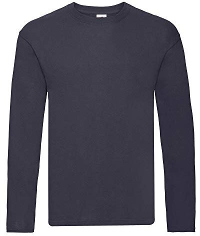 Fruit of the Loom Mens Original Long Sleeve T-Shirt (M) (Deep Navy)