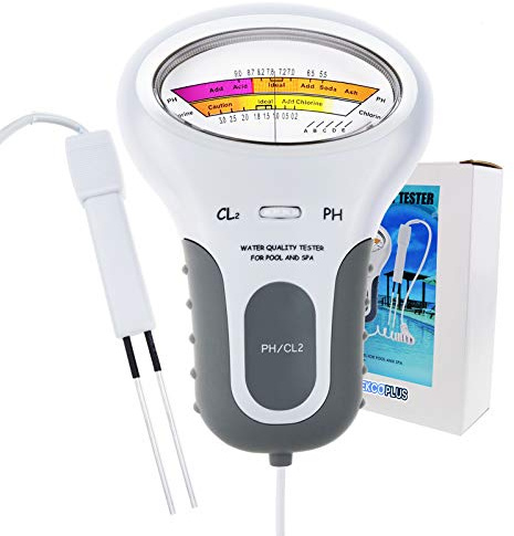 Misuratore di Qualità dell'Acqua PH e Livello di Cloro CL2 2 in 1 per Piscine, Spa e Analisi della Qualità dell'Acqua Potabile