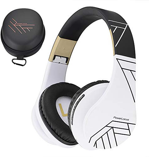 PowerLocus P2 – Auriculares Bluetooth inalambricos de Diadema Cascos Plegables, Casco Bluetooth con Sonido Estéreo Micro SD/TF, FM con micrófono y Audio Cable para iPhone/Samsung/iPad/Huawei/PC/