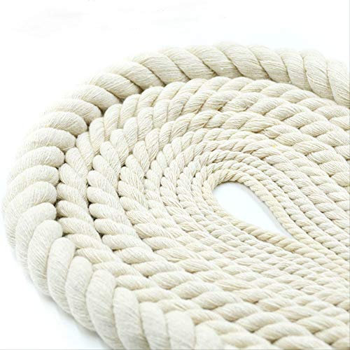 Cordón De Algodón Tres Hilos, Cordón Resistente Macramé Beige Cordón De Cáñamo Di Decoración Gruesa 20Mm Beige (2M)