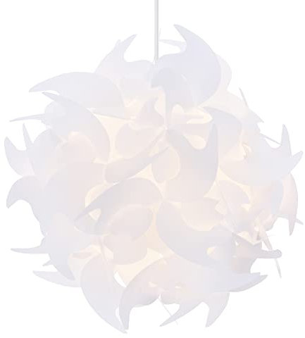 kwmobile DIY Puzzle Lampenschirm Ø36cm - Lampe Schirm mehrteilig Blütenoptik - Puzzlelampe kugelförmig Deckenleuchte - Deko zum Aufhängen in Weiß