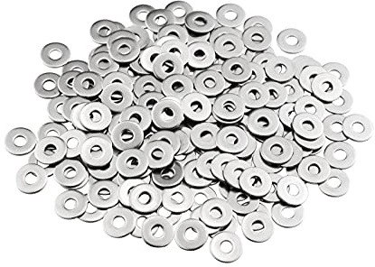 M4 Washers, M4 x 12mm Penny Washers, MeHurr (Pack of 100) A2 304 Stainless Steel Washer, Flat Repair Washer, Large Metal Plain Round Chrome for Screws & Bolts