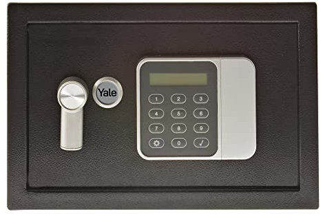 Yale Coffre-fort Électronique Hôtel - Compact 8.6L - Serrure électronique 100 000 combinaisons, code utilisateur et code maître 3 à 8 chiffres pour clients et hôtelier - 20x31x20cm YSG/200/DB2