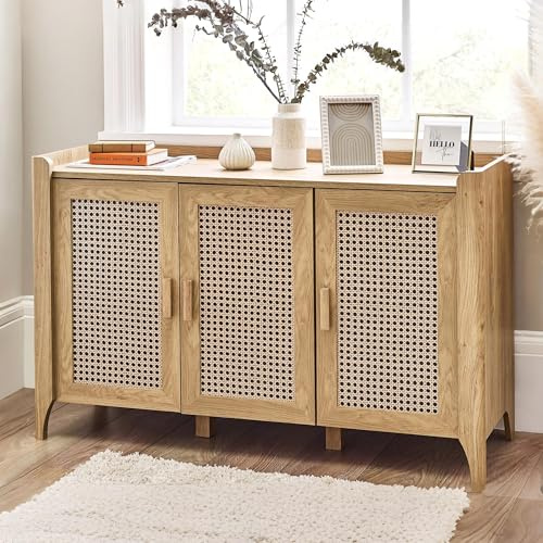 Julian Bowen Sydney 3 Door Sideboard - Rattan Sticker Effect