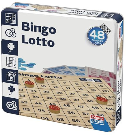 Falomir Bingo Lotto Familie | Emotion und Zufall für alle Altersgruppen | Blechdose | ab 2 Spielern (Alter 6+)