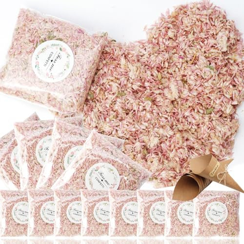 FSWWSF 12 Confezioni di Coriandoli di petali Matrimonio Biodegradabili per Fiori Secchi per Feste Compleanni Decorazione della Nuziale (A)