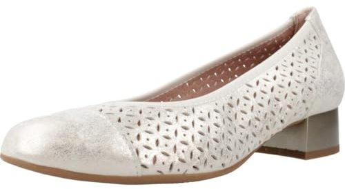 PITILLOS - Zapato de salón con tacón bajo y Plantilla extraíble 399713 Cuero Mujer Color: Oro Talla: 38