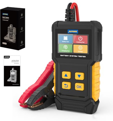 AUTOOL Car Battery Tester, 12V/24V Battery Tester 30-2000 CCA, Battery Cranking Charging Tests, Software Updatefor, for Cars Motorcycles Boats SUVs Trucks, for Technicians and DIYers