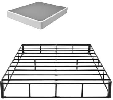 VEVOR Box Spring, Queen Size Bed Frame with Washable Fabric Cloth, Heavy Duty Metal Frame for Queen Bed, 9 in Mattress Foundation, 3500 lbs Max Weight Capacity, Easy Assembly, 79.1L x 59.6W x 9.1H in