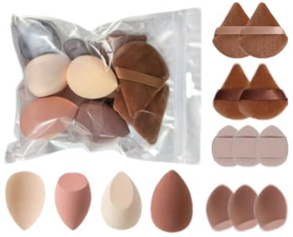 Dmuzsoih 14 Pezzi Set Di Spugne Per Trucco, Set Spugnette Make Up, Spugna Trucco, Piumino Da Cipria Riutilizzabile, Frullatore Per Spugne Di Bellezza, Spugnette Trucco Spugna Di Bellezza