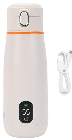 BAOFUYA Hervidor Eléctrico Portátil, Temperatura Constante, Resistente Al Agua y Diseño Recargable, Botella Calefactora Inalámbrica de Acero Inoxidable 316 para Viajes en Coche