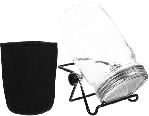 BESPORTBLE Kit de Germinación Tarro de Boca Ancha con Tapas de Acero Inoxidable y Soporte Completo para Cultivo de Brotes de Semillas con Cubierta de Sombreado para Frijoles Accesorios para