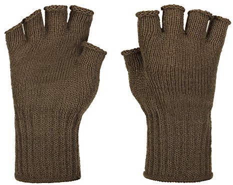 Mcguire Gear Wool Fingerless Gloves – GI Half Finger Wool Glove Inserts, Warm Glove Liners for Hunting, Hiking & Cold Weather Glove Inserts, Brown, Made in the USA