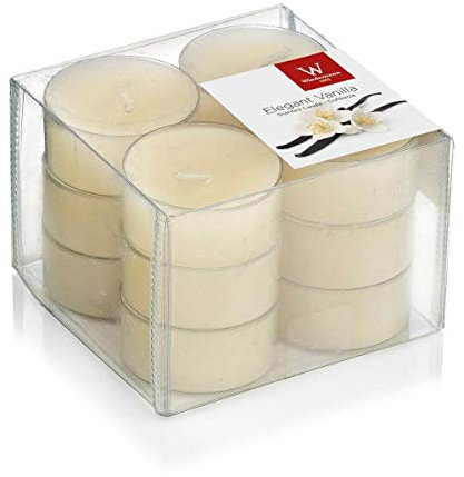 INNA-Glas Set di 12 lumini profumati/Candela profumata Astrid, Crema, 1,6cm, Ø3,7cm, 4h - Candela di Cera/Candela Decorativa