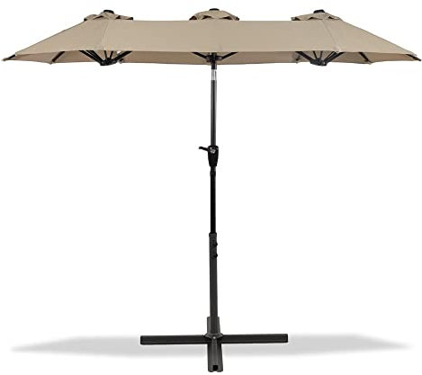 MaxxGarden Parasol Double Rectangulaire 300 x 150 cm - Parasol de Jardin - Parasol de Marché - Parasol de Terrasse avec Manivelle - Aluminium - Résistant aux UV – Hydrofuge
