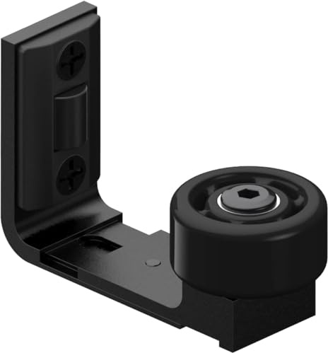 CCJH Adjustable Sliding Door Floor Guide, Universal Style,Wall Mounted Barn Door Floor Guide Roller Bottom Bracket, Suitable Door Thickness 2.5cm-6cm, Black