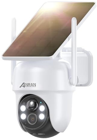 ANRAN 4MP WiFi Telecamera di Sorveglianza Dome per Kit Telecamere Videosorveglianza, Telecamera a Batteria con Pannello Solare, Rotazione a 360 Gradi, Telecamera Sostitutiva