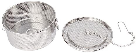 Passoire D'assaisonnement Panier de Séparation D'assaisonnements en Acier Inoxydable avec Chaîne Suspendue, Filtre de Boules de Thé pour Assaisonnement D'épices de Café(20cm)