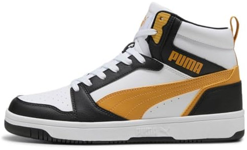 PUMA Unisex Rebound V6 Sneaker, White-Archive Gold Black, 40.5 EU