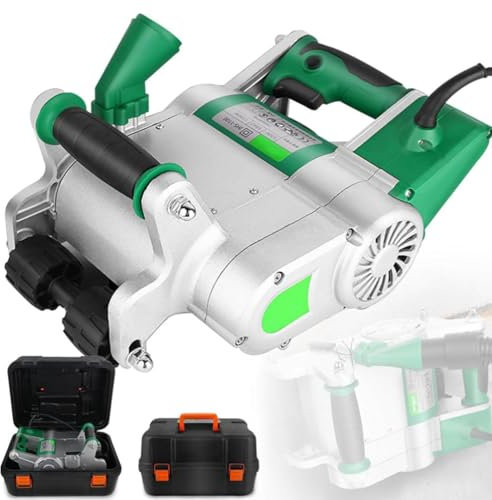 Rozadora de pared eléctrica de 1100 vatios, Máquina ranuradora de concreto de mano, Máquina ranuradora de pared profesional sin polvo, Rozadora de pared, Diseño colgante, Ancho ajustable,25mm