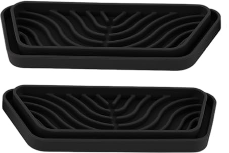 Cuttable Refrigerator Drip Catcher, 2 Pack Refrigerator Drip Tray Catcher Silicone Refrigerator Water Drip Tray Catcher for GE for Samsungs Frid Accessories (Black)