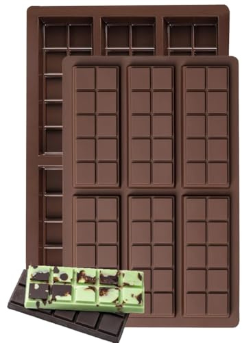 FENGCHUANG 2 Pièces Moule à Chocolat en Silicone Il Peut Créer 6 Cellules à 10 Emplacements Chocolat anti-adhésif pour la Fabrication de Chocolats Gelées Pâtisseries et Confiseries(Moule 2)