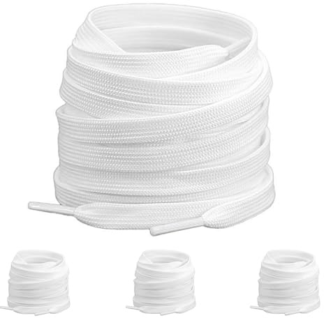 Lrocotanc 2 pares de cordones blancos de 8 mm y 120 cm – Elásticos para calzado deportivo y entrenamiento