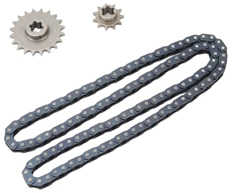 Dioche T8F 20T 11T Sprocket Chain Set, Steel, Single Strand, 116 Links, For Karting, Mini Motorcycle, Off Road Scooter, ATV