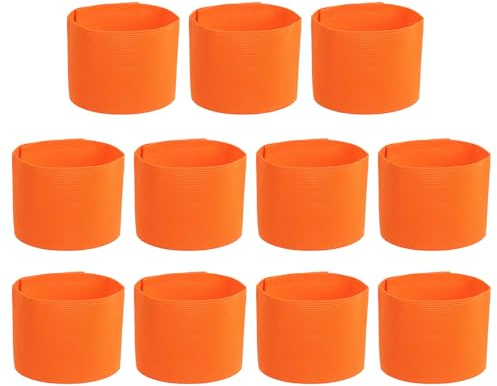 PATIKIL Soccer Captain Armband, 11 Pcs Captain Arm Bands for Soccer Elastic Captain Arm Band Sports Captain Armbands for Youth Adult Football Team Training Orange