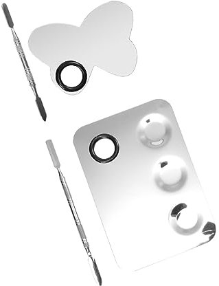 Didiseaon Stainless Steel Nail Art Palette Set 2 Sets Manicure Painting Tools Non-stick Durable Easy to