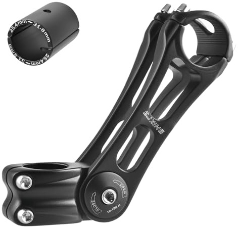 TRIWONDER Verstellbarer Lenkervorbau ±85° Aluminium 25,4/31,8 mm - 90/110/145 mm Fahrradlenker Vorbau für MTB, Rennrad, BMX (Für 25,4 mm Lenker (31,8 mm Vorbau + 25,4 mm Shim), 25.4 x 110mm)