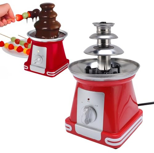 Fuente de Chocolate de Acero Inoxidable, Máquina de Fuente de Fondue de Chocolate Eléctrico de 3 Niveles, Máquina de Fusión Eléctrica para s alsa de Chocolate, Boda, Fiesta, (Enchufe de la UE 220V)