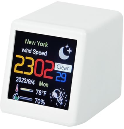 BOFRHME Smart WIFI Weather Station Clock DIY Cute GIF Animations Desktop Decoration Electronic Album Function MINI Clock B Easy Install Easy to Use