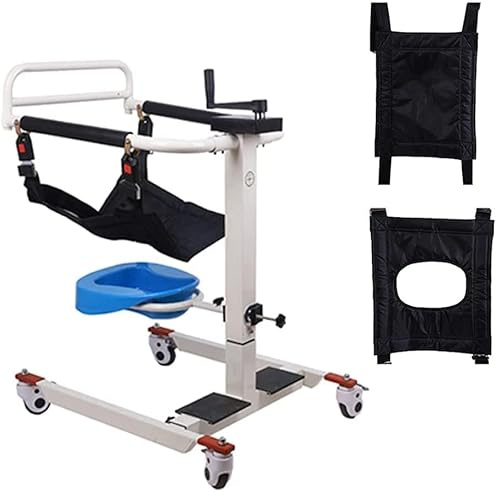 Home Patient Lift,Steel Transport Portable Home Transport Wheelchair,Patient Transfer Lift with Cushion and Toilet Portable Home Transport Wheelchair with Bedside Toilet