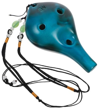 CVUTOVO 1pezzi Ocarina Portatile con Cordino e Custodia Ocarina Dolomite in Flauto Vintage