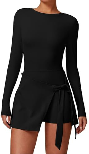 Jinsha Robe Tennis Femme Robe de Golf avec Short et Poches Intégré Robes de Sport 2 en 1 décontractée Workout Athlétique