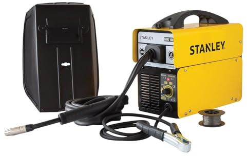 Stanley Inverter MIG 100 Schweißgerät 230V gaslos, Fülldraht 0.8–0.9 mm, Synergie-Funktion für sauberes Schweißen, 60% Einschaltdauer bei 100A, leicht 5 kg, energieeffizient und einfach zu bedienen