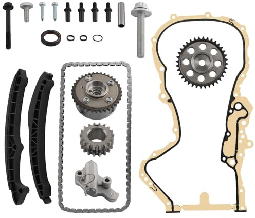 maXpeedingrods Juego de cadenas de distribución para Audi A1 A3 VW Golf V Passat B6 1.4 TSI 1.6 FSI con tensor y rieles deslizantes 03C103825A 03C109158A 03E109511S2 03E109511