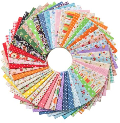 100Pcs Cotton Fabric Squares for Sewing Quilting and DIY Crafts 10 x 10 cm Precut Patchwork Fabric Bundles with Floral Patterns Cotton Material for Easy Sewing and Textile Painting