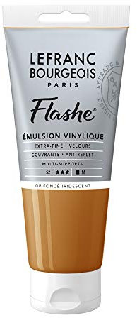 Lefranc & Bourgeois – Vinile acrilico colore, Extra Fine in vinile colore per artisti, Irisierendes Tiefes Gold, 80ml Tube - Vinylfarbe