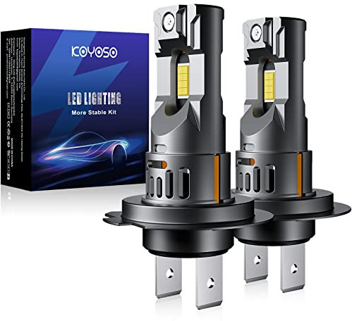 KOYOSO Bombillas H7 LED 55W 15000LM, Lámpara Reemplazo para Halógenos, 1:1 Mini Design No Requiere Adaptador, Paquete de 2
