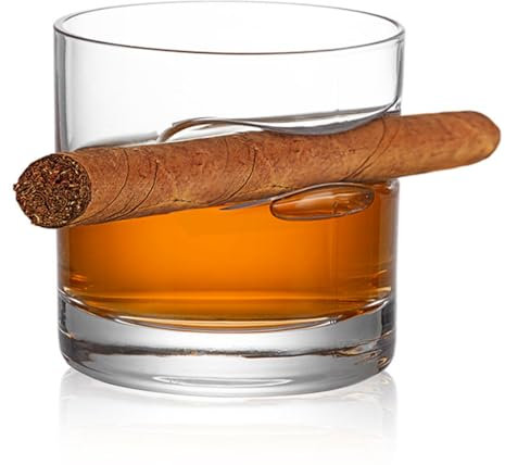 polar-effekt Bicchiere da whisky con porta sigari da 330 ml – Regali per uomini per compleanno – Tumbler cristallo whisky bicchiere per papà, con confezione regalo