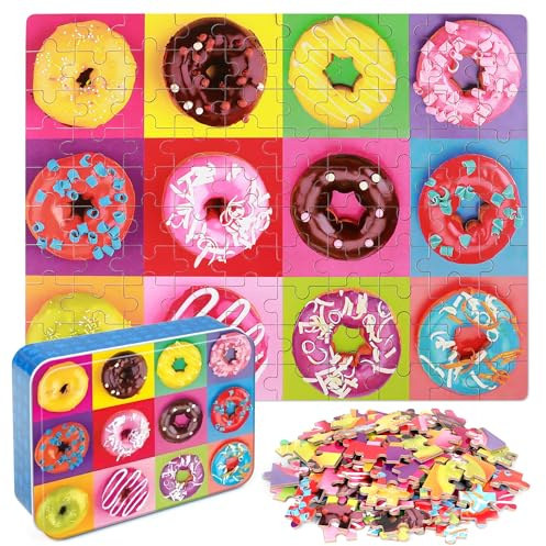 LELEMON Puzzles for Kids Ages 4-6,100 Piece Puzzles for Kids in Metal Box