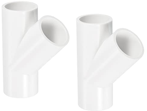 PATIKIL 0.8 PVC Tubo Raccordi, 2pz 3 Vie 45 Gradi Angolo Acqua Tubi Giunti Connettori Adattatori per Giardino Irrigazione Casa Acquario