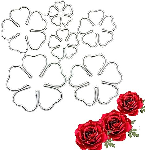 6 Pezzi Stampini Goffratura Metallo Fustelle Metallo Fiori, Fustelle Forma Fiore Foglie, 3D Fiori Stencil per DIY Scrapbooking Album di Carta del Mestiere Biglietti per Goffratura Decorazione