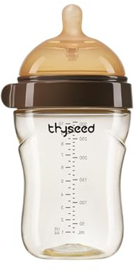 Thyseed Bottles for Breastfed Baby Who Refuses Bottle Toddler Breastlike Breastfeeding PPSU Bottle That Looks Like A Breast 10oz/300mL 3-7 Months 1 Pack