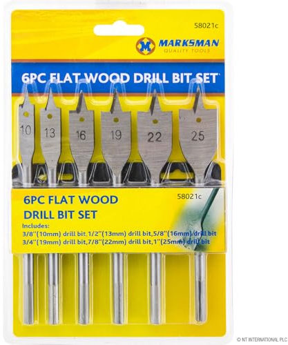 New 6PC HIGH Quality Flat Wood Spade Hole Cut Saw Drill BIT Set 10-25MM DIY