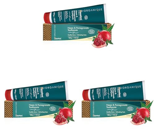 Himalaya Organique Neem & Granatapfel Zahnpasta, Fluoridfreie und Vegetarisch,150 g (3er Pack)