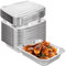 YOUNTHYE 30Pcs Aluminium Foil Trays, 32x26x7cm Large Deep Food Containers Aluminum 3500ml Foil Baking Trays with Lids, Rectangular Takeaway Containers for BBQ, Cooking, Broiling, Roasting